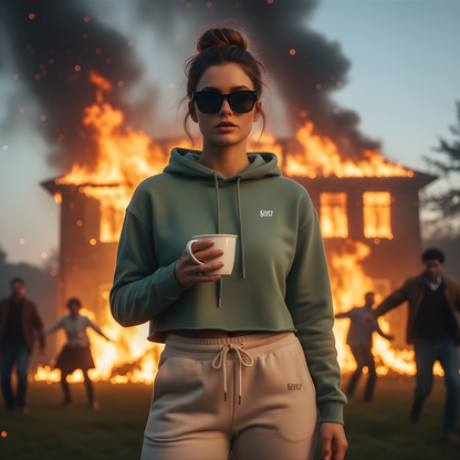 Damen Cozy Cropped Hoodie ✨ Modern Fit | Soft Airlume Fleece